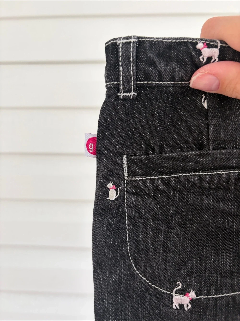 NWT Vintage Y2K Gymboree Set Paris Kitty Top & Embroidered Cat Flare Jeans